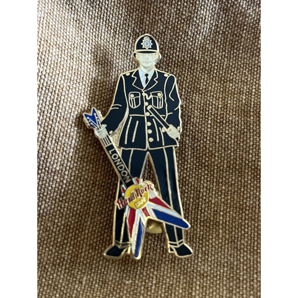Hard Rock Cafe: London Policeman Scotland Yard Guard w/ Flying V Guitar Pin